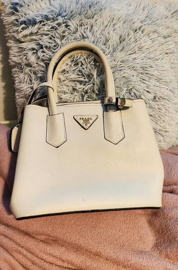 Elegant White Handbag + Wallet Set (Prada-inspired)