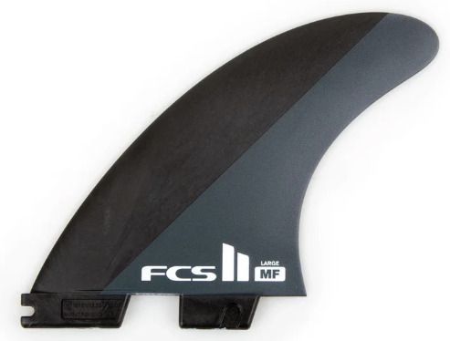 FCS II Large MF Mick Fanning Neo Carbon Thruster Surfboard Fins - Black Charcoal