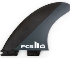 FCS II Large MF Mick Fanning Neo Carbon Thruster Surfboard Fins - Black Charcoal