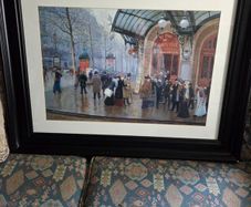 Outside the Vaudeville Theatre, Paris by Jean Beraud - Large framed print