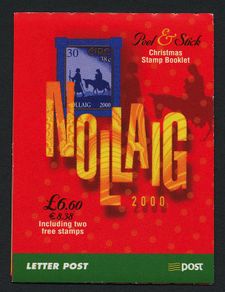 2000 Ireland Christmas Commemorative Stamp Booklet Mint Never Hinged (MNH). Hibernian HB86.