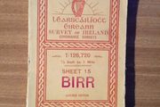 Ordinance Survey map of Birr. Half inch.