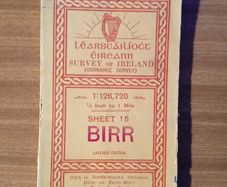 Ordinance Survey map of Birr. Half inch.