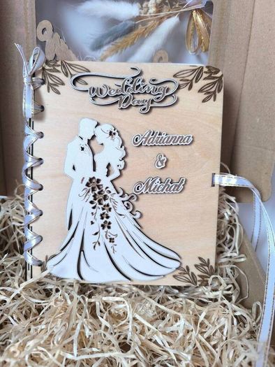 Wedding Gift Card, Personalised Wedding Card, Wooden Wedding Card With Space For Money
