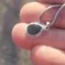 Vintage Teardrop Black Onyx Sterling Silver Pendant Set Image 3