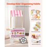 Ice Cream Cart for Kids, 20+ PCS Accessories, Pretend Play Ice Cream Shop Kitchen Food Toys with Ice Cream Cone & Popsicle, Awning & Freezer, Storage Drawers & Flipping Menus, For Kids Aged 3-7 Image 4