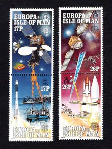 1991 Isle of Man Europa: Europe in Space Commemorative Stamps Mint Never Hinged (MNH)