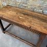 Early 20th Century Jacobean Revival Solid Oak Console Table. Image 8
