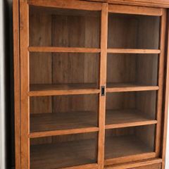 Large Solid Wood Glass Display Cabinet / Kitchen