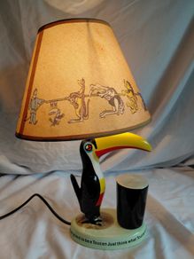 Ceramic Hand Painted Guinness Toucan Lamp