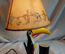 Ceramic Hand Painted Guinness Toucan Lamp
