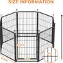 8 Panel Dog Pen, High 80cm Puppy Play Pen Indoor/Outdoor, Portable Detachable Pet Exercise Playpen, Pet Run Enclosures for Puppies, Cats, Rabbits and Other Animals 56 by 80 cm Image 3
