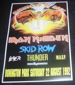 Iron Maiden-Monsters Of Rock Donington Park UK August 22nd 1992 concert poster