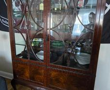 Wood cabinet with glass doors