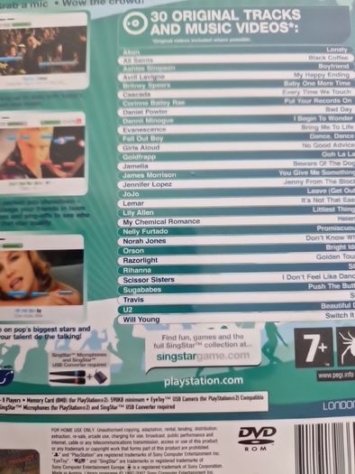 Singstar Pop Hits PlayStation2 Ps2 Games Original