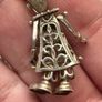 Vintage Stirling Silver Necklace with Sterling Silver Chunky Articulated Clown Pendant Image 3