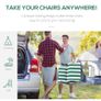2 Pieces Garden Patio Furniture Set of 2, Outdoor Foldable Sun Recliners Loungers with Multi Position Relaxers Chairs and Cushions (Green White) Image 4