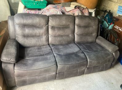 3 Seater Leather Reclining Sofa