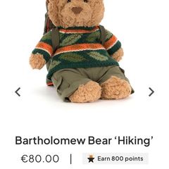 New JELLYCAT Bartholomew Bear Hiking
