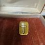 Vintage Valley Casting Gold Tone Cross Father's Day Religious Pin Image 3