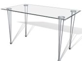 Dining Table with Glass Top Transparent