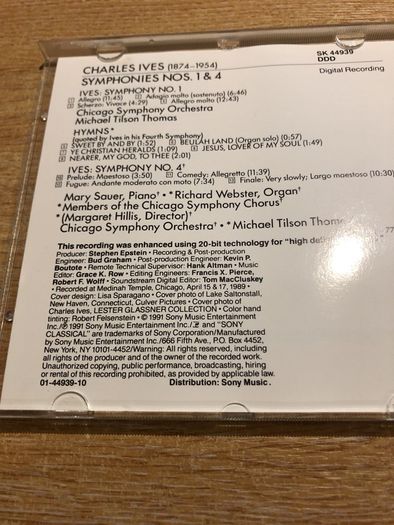 Charles Ives " Symphonies Nos 1 & 4 + 2 & 3