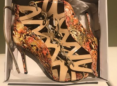 Snakeskin high heels