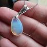 Fabulous Teardrop Sterling Silver Rainbow Moonstone Pendant Set Image 3
