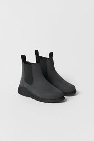 Zara Kids/ Leather Ankle Boots With Gores