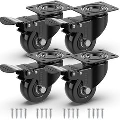 Heavy Duty Castor Wheels with 4 Brakes + Screws - 50mm up to 200KG