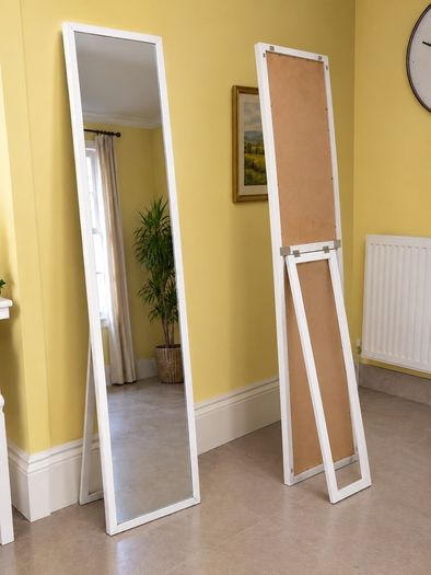 Set of 2 Full-Length White Freestanding Mirrors