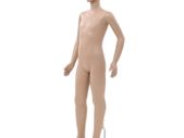 Full Body Child Mannequin with Glass Base Beige 140 cm