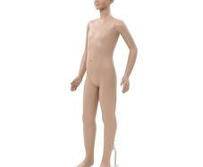 Full Body Child Mannequin with Glass Base Beige 140 cm