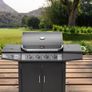 Pro Deluxe 5 Gas Burner 4+1 Barbecue Grill, Steel Warming Rack, Side-Burner, Built-in Temperature Gauge for Home Garden Party Outdoor Cooking (93411) Image 9