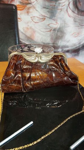 Faux Leather  clutch/ shoulder bag .