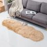 Faux Fur Sheepskin Rug, Beige, 2x6 ft | Super Soft Fluffy, High-Density Cushion, Bedroom Floor Sofa Living Room Runner, Plush Carpet, Sofa Cover Bedside Image 3