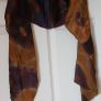 Hand painted, 100% silk scarf featuring a hand-rolled hem and custom metallic gutta detailing. Image 8