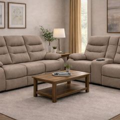 Zenia Grey & Beige Fabric Electrical Recliner