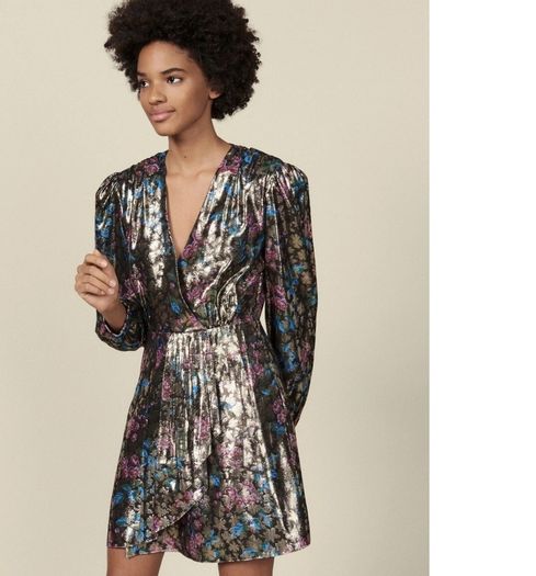 SANDRO Paris floral metallic mini dress Sz 36 (6-8UK) - Rrp 180 (New)