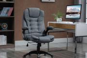 Office Chair Computer Ergonomic Reclining Backrest Swivel Seat Height Adjustable Padded Armrest Gray