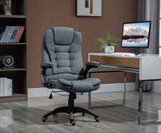Office Chair Computer Ergonomic Reclining Backrest Swivel Seat Height Adjustable Padded Armrest Gray