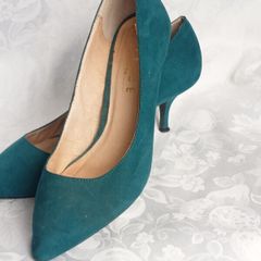 PRICE DROPOffice London, Ladies teal mid heal shoes , Size 41/7.5