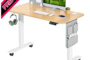 Electric Standing Desk Height Adjustable Standing Desk Sit Stand Desk Stand Up Desk with Headphone Hook 100x60cm Desktop for Home (FREE SHIPPING)