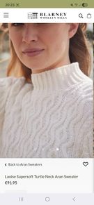 Blarney Woollen Mills Laoise Aran Jumper - Size L UK 12 - BNWT RRP 95