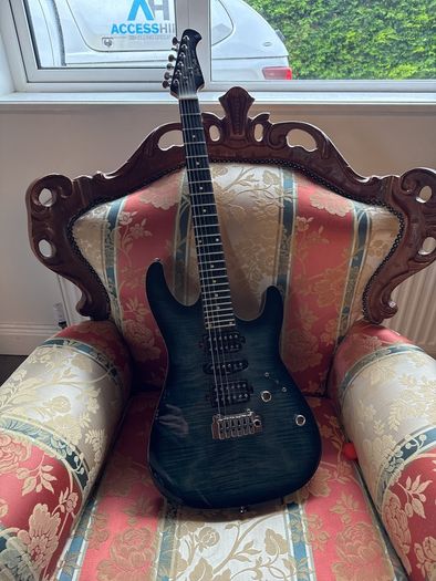 Harley Benton Fusion-III HSH EB FBLB (Pro Series) electric guitar.
