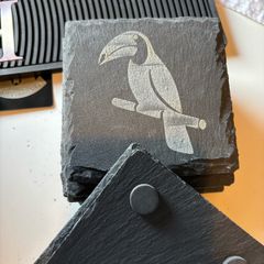 guinness tucon black slate coasters 6 pack set