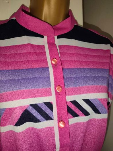 Vintage 70s pink striped A-line dress size S/M Postage included