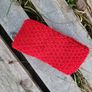 Handmade crochet warm knot twisted headband, red wooly ear warmer Image 5