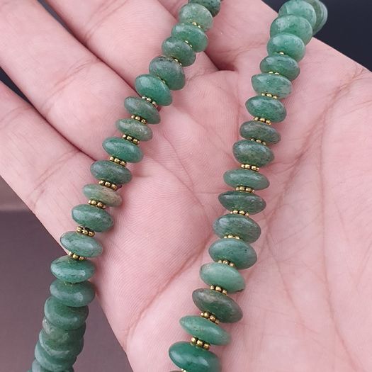Vintage Tire Shape Jade Beads Necklace 24inches