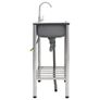 Camping Sink Double Basins with Tap Stainless Steel Image 3